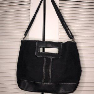 Unique Black Purse with Hot Pink Lining